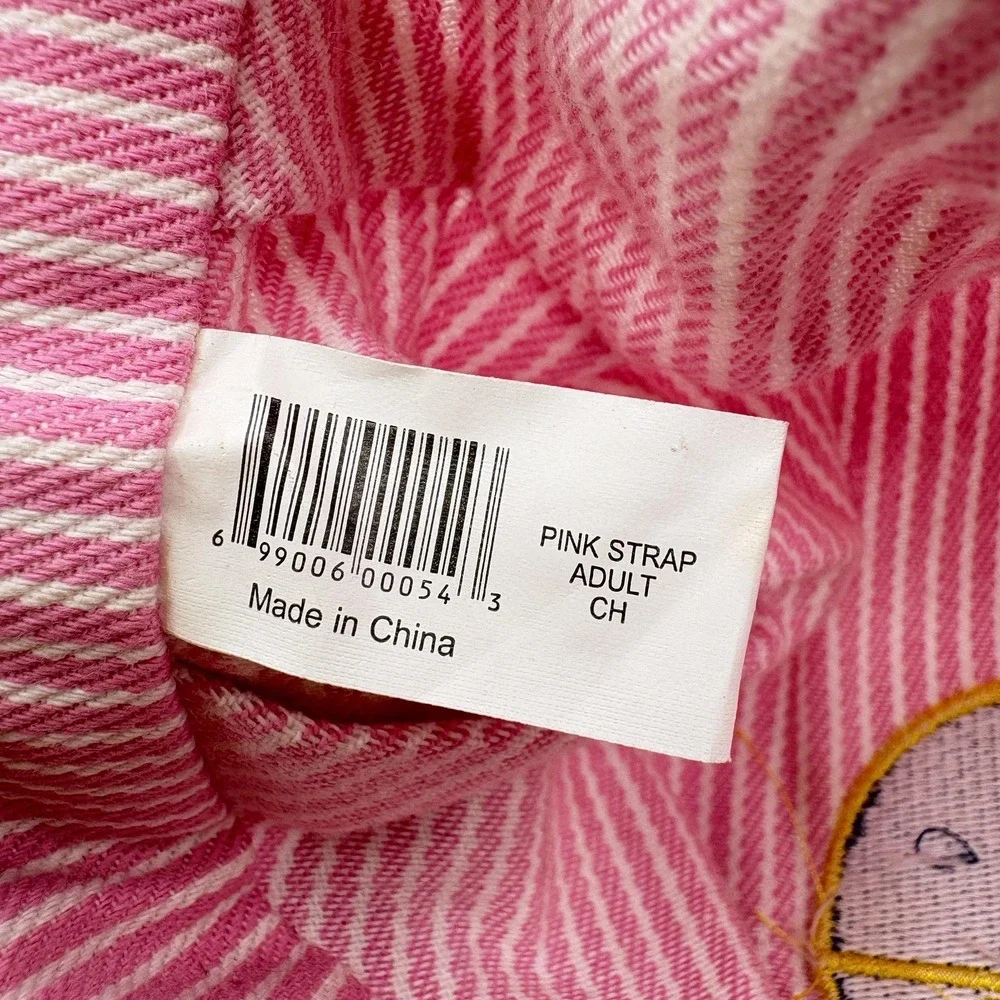 B&O Railroad Womens Hat Engineer Pink Striped Embroider Adjustable Snapback Cap